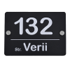 Număr casă negru cu argintiu din plexiglas 250x180mm