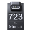 Plăcuță cu număr de casă iluminat LED negru/argintiu lucios