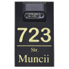 Plăcuță cu număr de casă iluminat LED auriu negru/auriu lucios din plexiglas 25x18 cm
