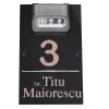 Plăcuță cu număr de casă iluminat LED negru lucios/Rose Gold