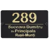 Numar casa cu nume de familie negru cu auriu lucios
