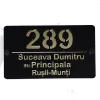 Numar casa cu nume de familie negru cu auriu lucios