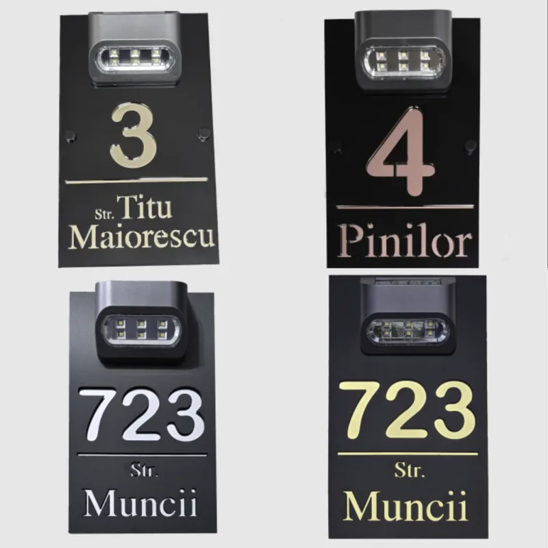 Numere casa moderne cu lumina solara